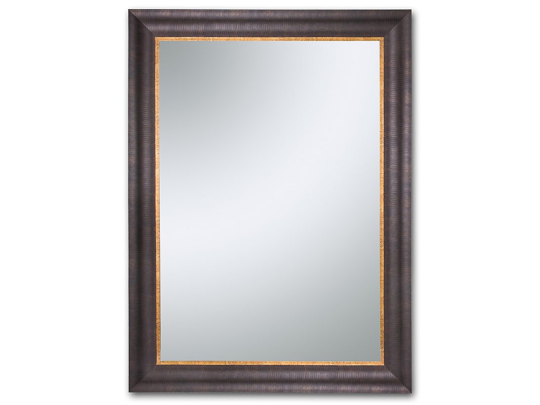 Espejo pared clásico con marco de madera marrón