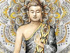 Cuadro de Buda meditando con mandala