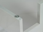 Mesa centro cristal y DM lacado en blanco