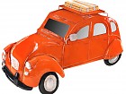 Chapa metálica de coche naranja estilo retro