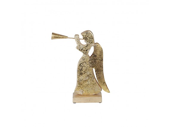 Ángel dorado con trompeta 24,5 cm