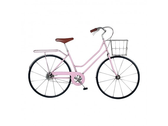 Decoración vintage bicicleta rosa de metal