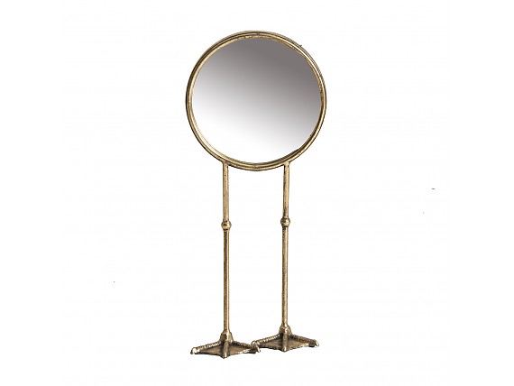 Espejo de mesa patas animal de hierro dorado