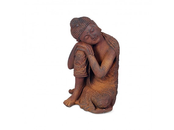 Figura de Buda durmiendo sobre rodilla de magnesia