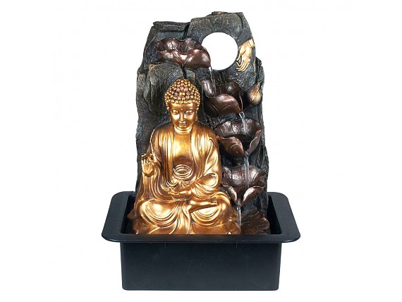 Fuente decorativa estilo zen de Buda con cascada