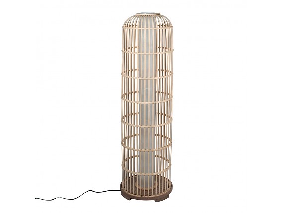 Lámpara de pie tubo de mimbre bambú