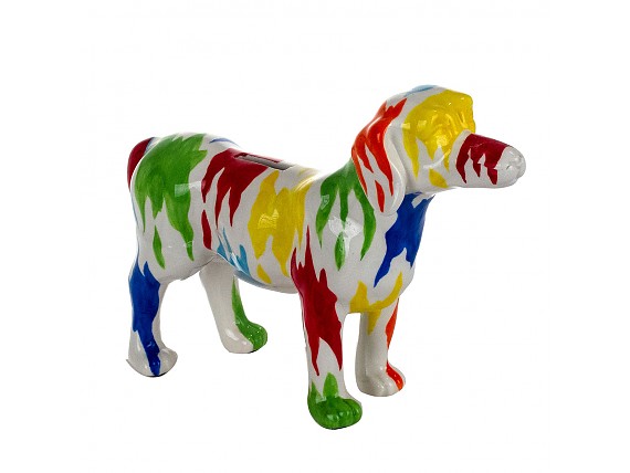 Hucha decorativa perro de dolomita en colores