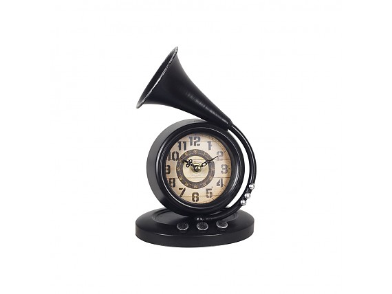 Reloj sobremesa gramófono decoración vintage