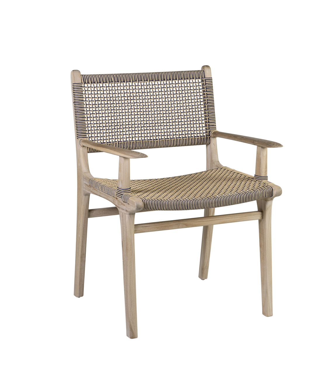 Sillテウn madera de Teca, asiento y respaldo de cuerda