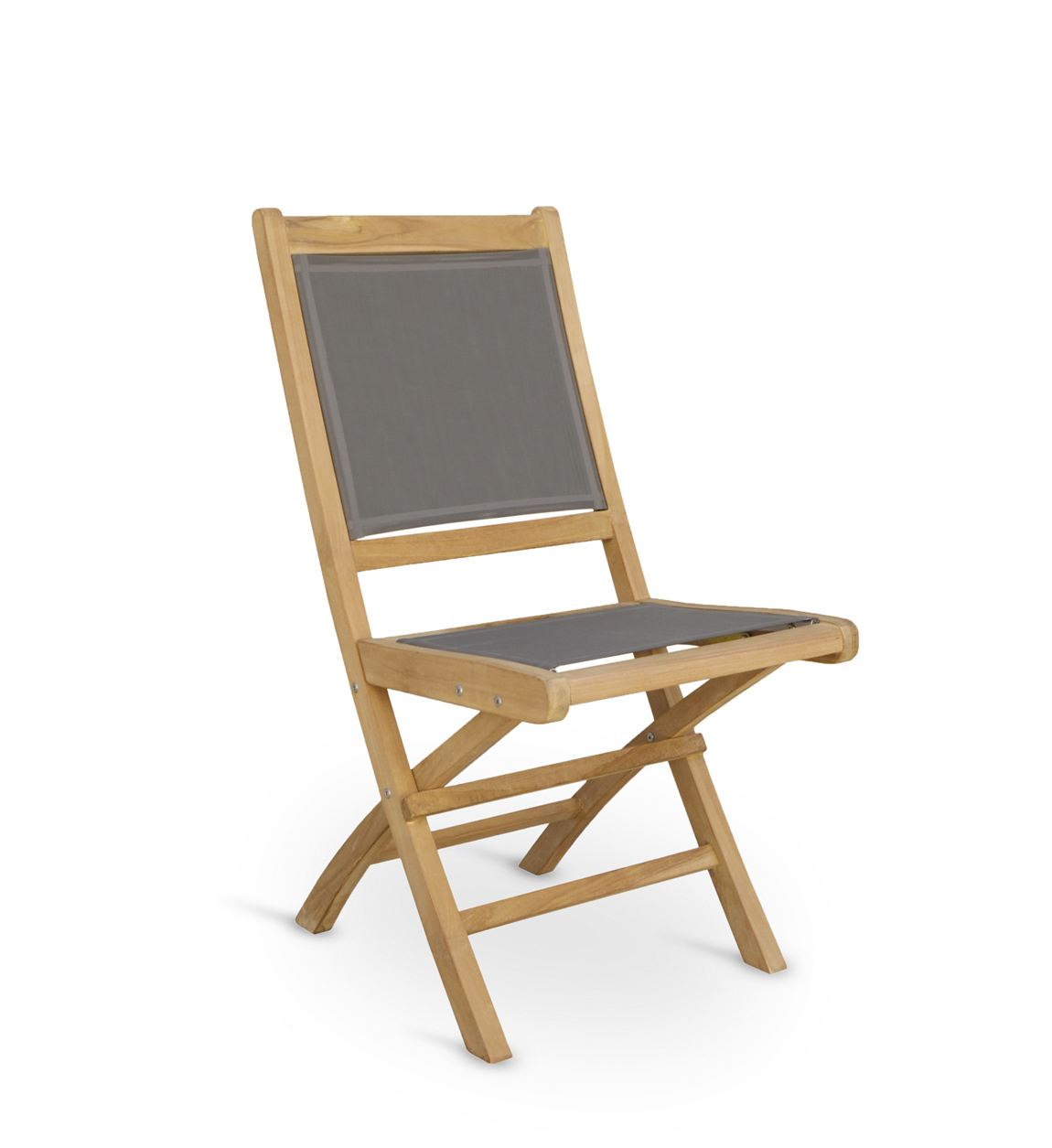 Silla de jardín plegable de madera y tela