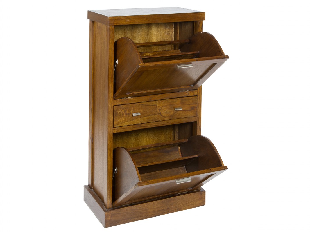 Zapatero estilo colonial color nogal Comprar zapateros