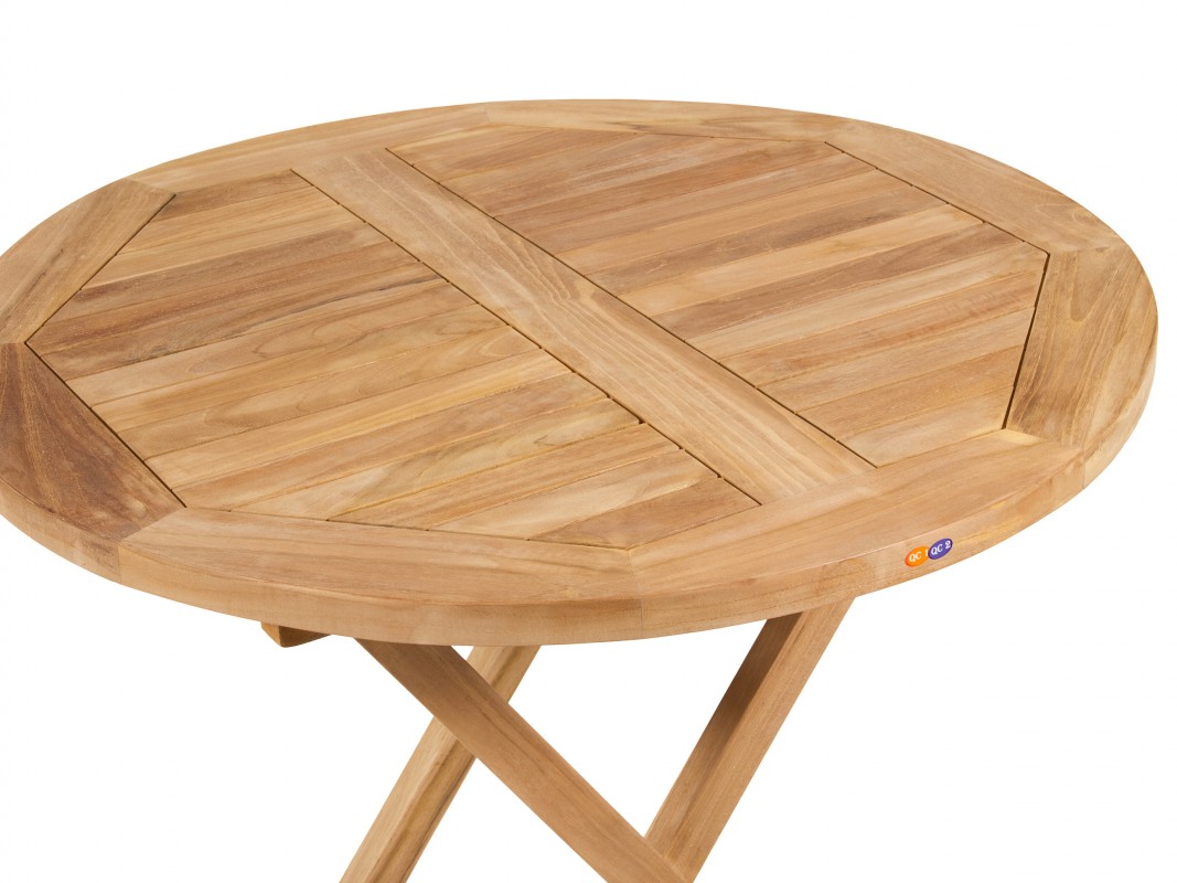 Conjunto mesa y sillas jardín de teka natural