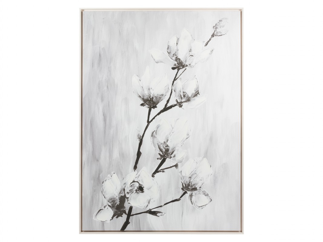 Cuadro flores blanco y negro