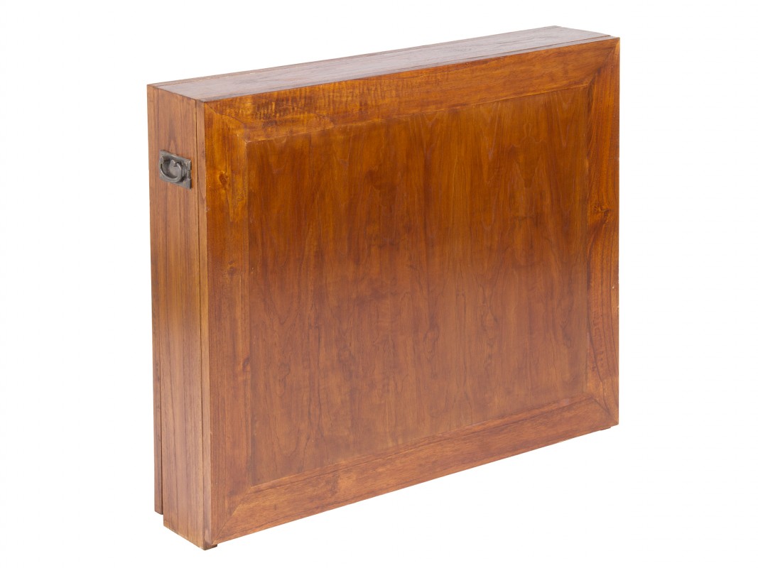 Mesa plegable abatible de madera con asas para salón comedor