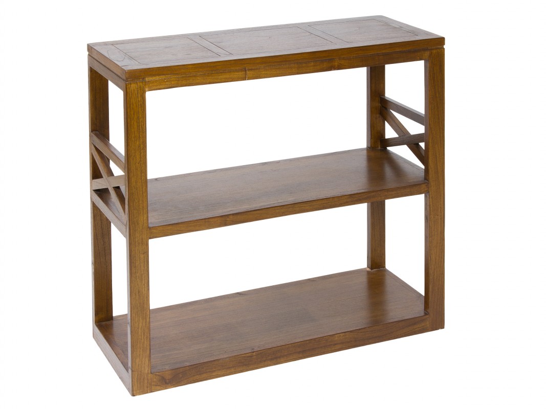 Consola y espejo de madera para recibidor