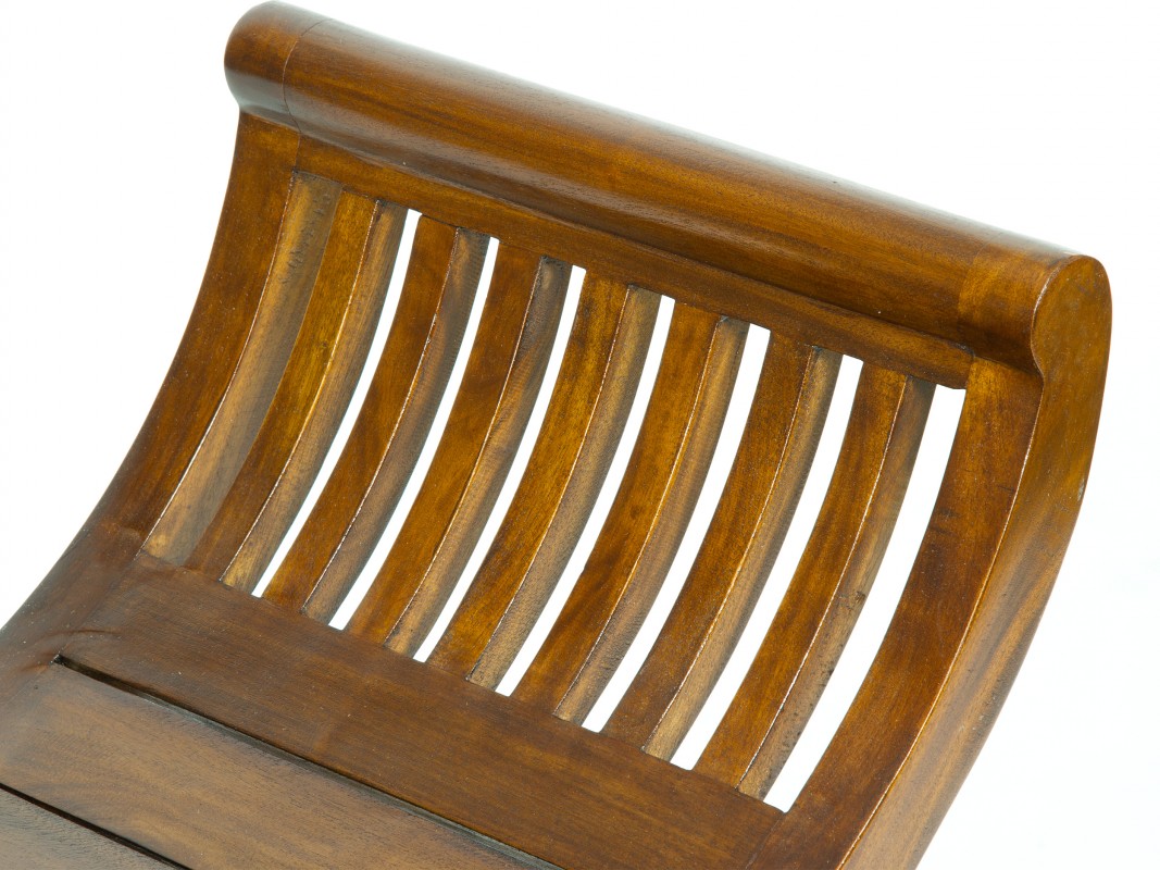 Banqueta pie de cama semicircular de madera de acacia