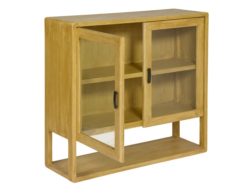 Aparador pequeño de madera natural estilo vintage