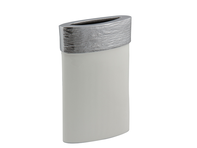 Jarrón de aluminio blanco