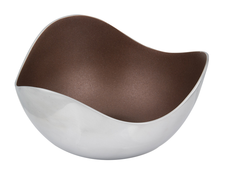 Centro de mesa moderno color bronce y plata