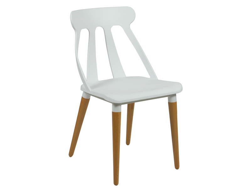 Silla blanca estilo nórdico madera y abs - Sillas nórdicas