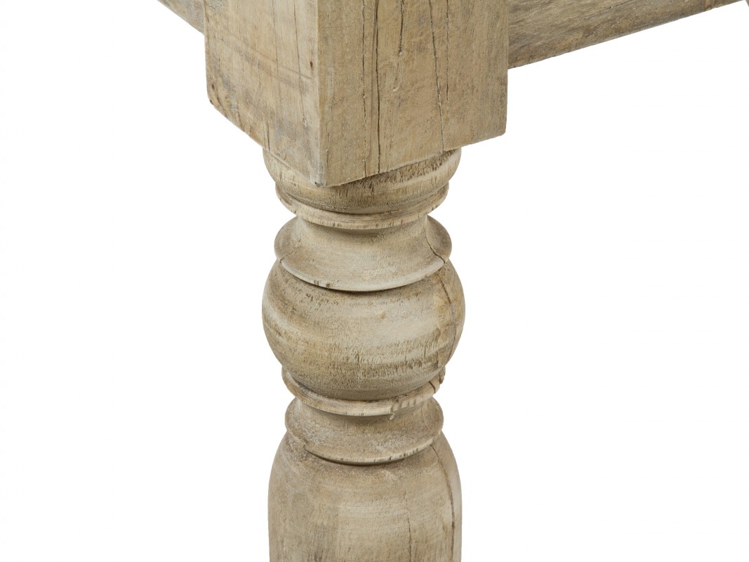 Mesa comedor 100x100 de madera envejecida estilo vintage