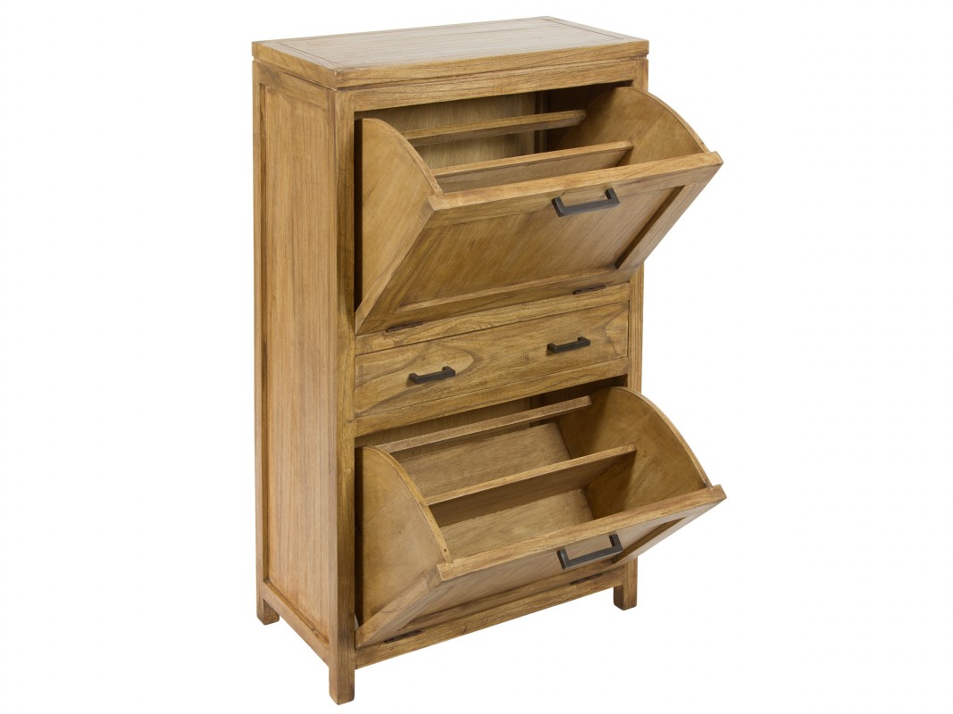 Zapatero rustico de madera natural Venta zapateros online