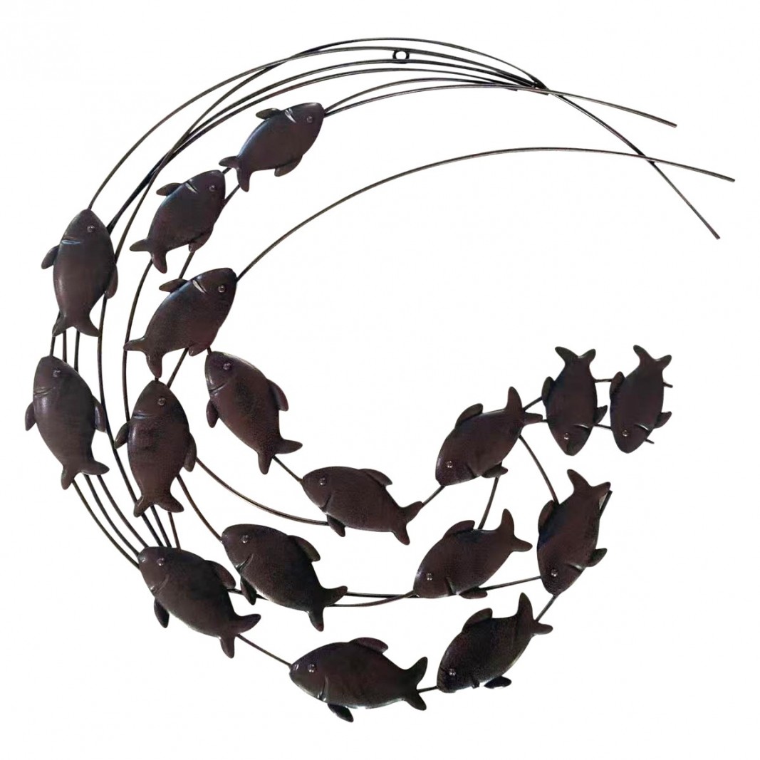 Adorno circular peces metal