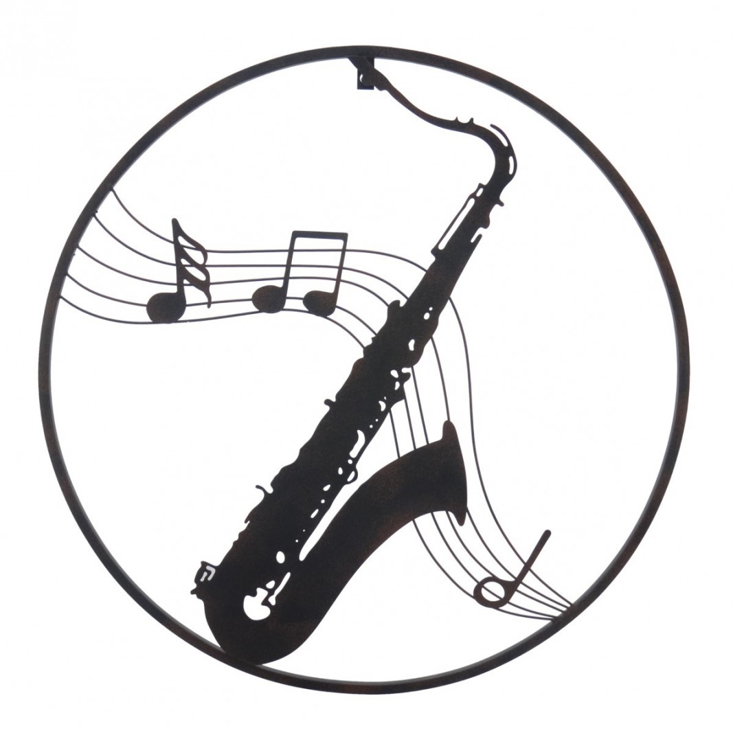 Adorno pared Saxofón metal negro