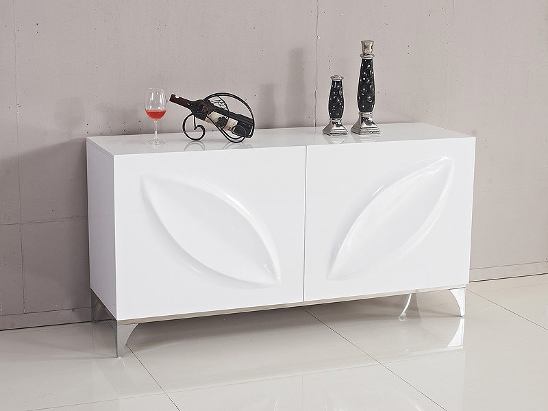 Aparador de diseño blanco lacado MDF y acero con 2 puertas Interior Armario Kvikne Ikea ~ Aparador de diseño blanco lacado MDF y acero con 2 puertas