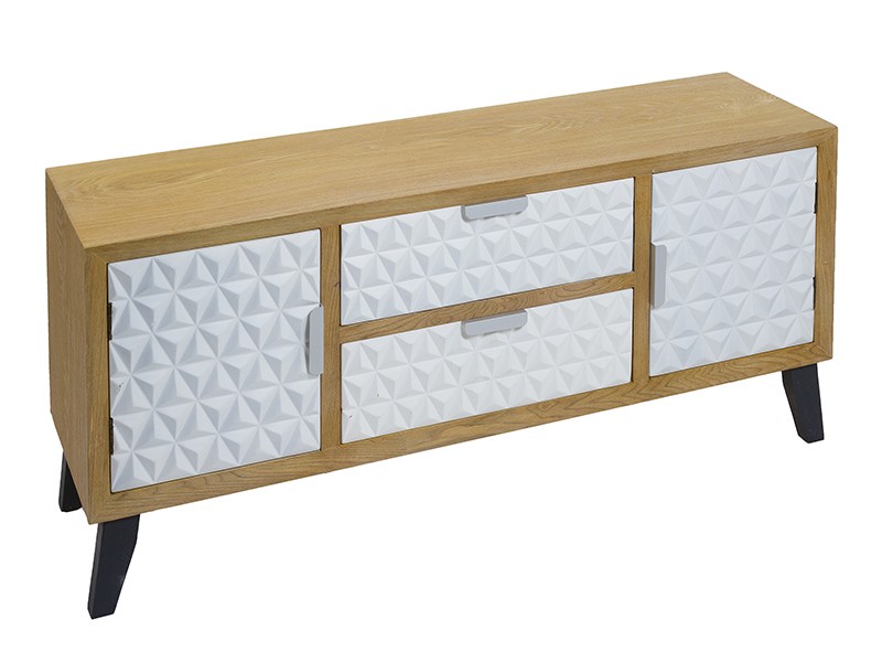 Aparador retro escandinavo roble y blanco de madera y dm Adesivo Cabeceira Queen ~ Aparador retro escandinavo roble y blanco de madera y dm