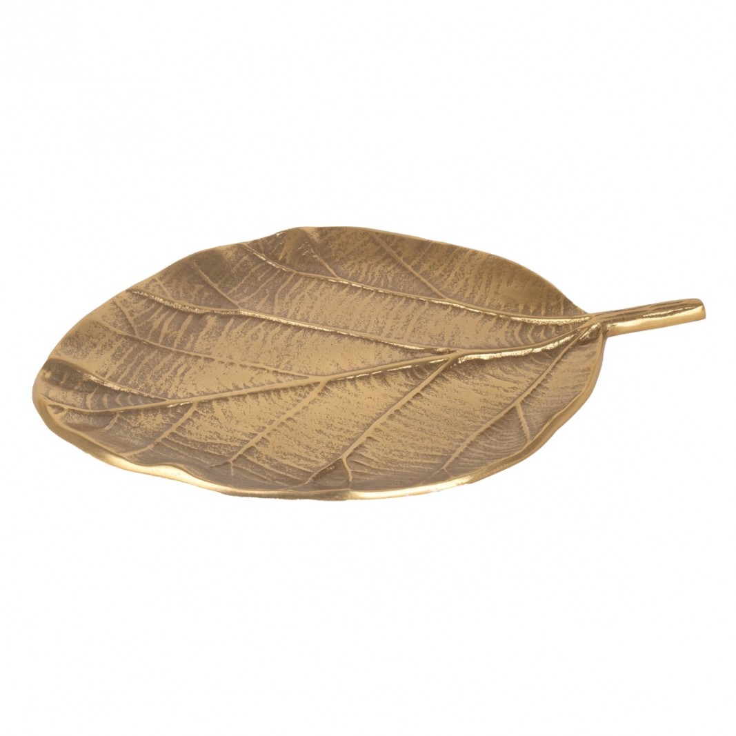 Bandeja aluminio hoja dorada