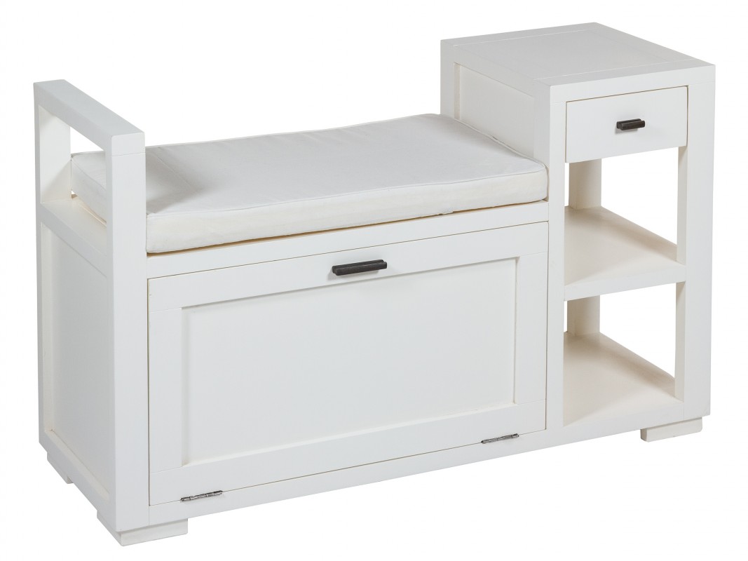 WOLTU Banco de Almacenaje, Baul Blanco 100x40x47cm, Baúl Almacenaje Madera  de 76L, Banco Organizador con Asiento, Arcón de Madera para Pasillo,  Entrada, Dormitorio SH87ws : : Hogar y cocina