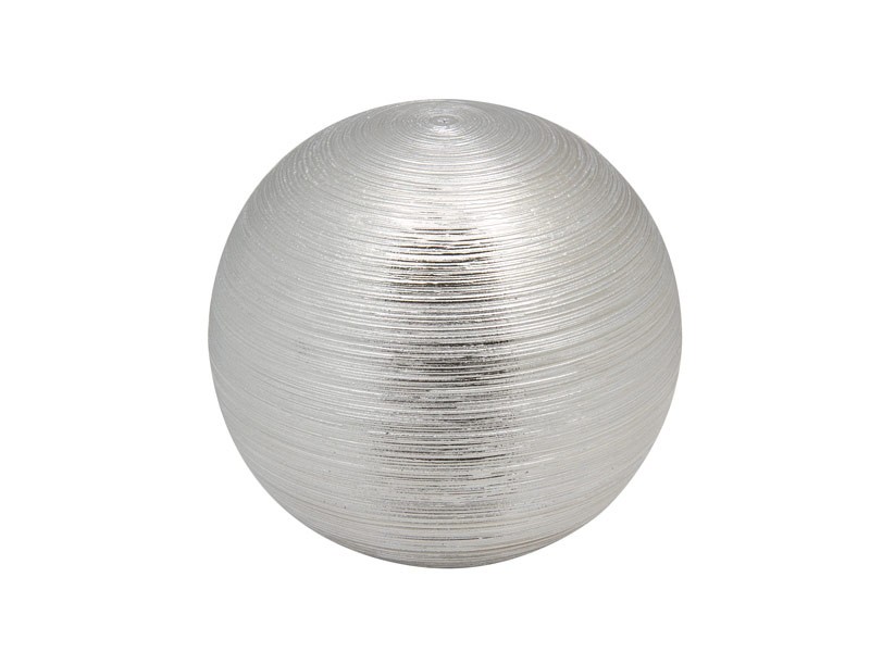 Bola decorativa de cerámica con efecto rayado