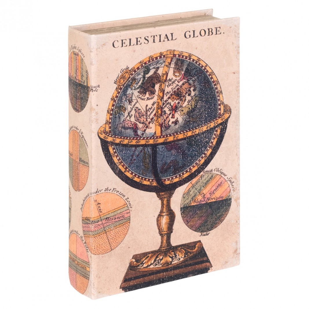 Caja libro globo terráqueo