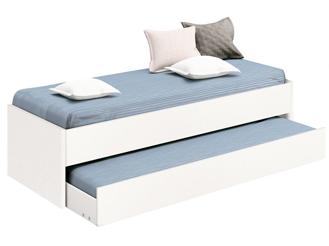 Cama nido blanca con somier 90x190 cm