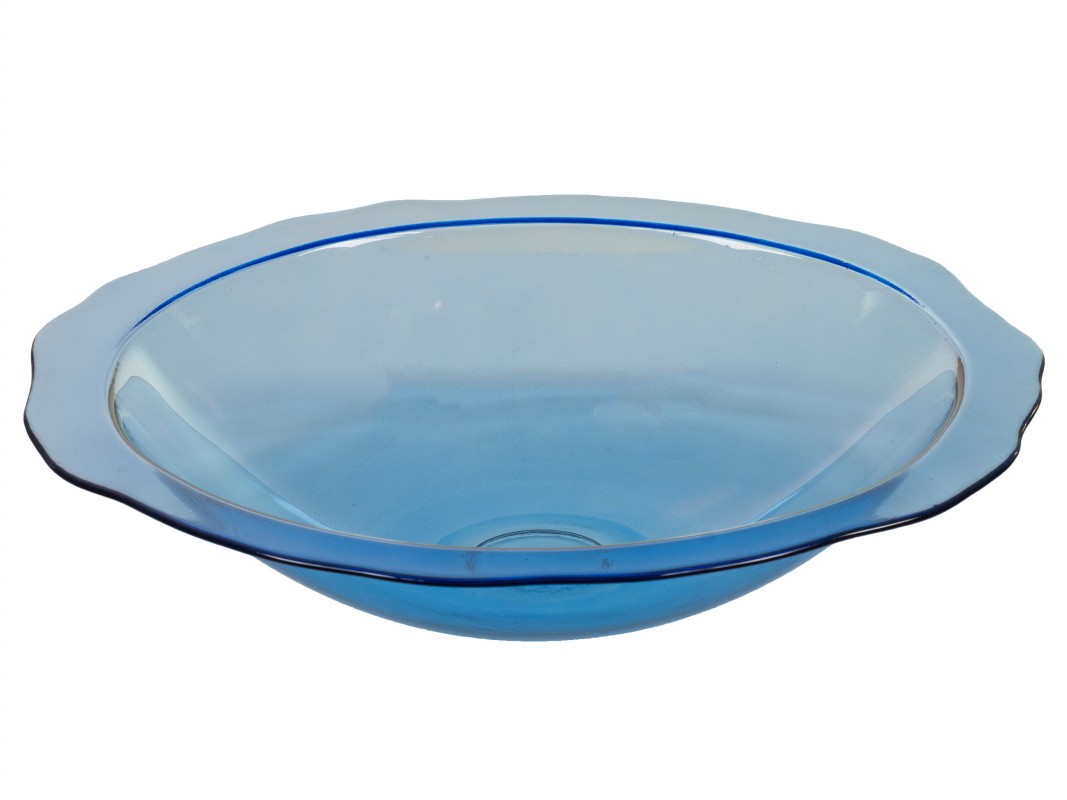 Centro mesa liso plato azul