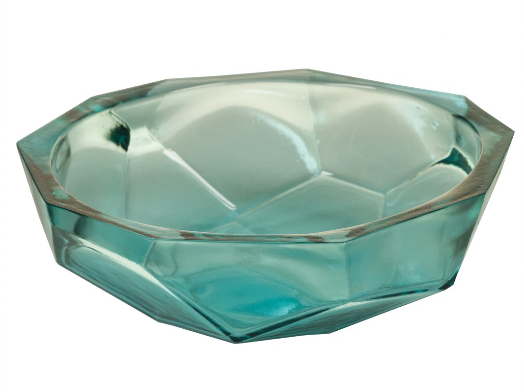 Centro mesa Origami turquesa 34x34x9