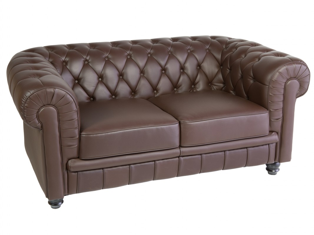 Sofá Chester 2 plazas con reposabrazos de estilo clásico