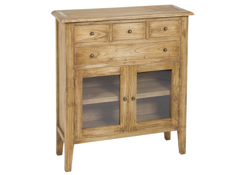 Consola auxiliar de madera envejecida estilo rústico