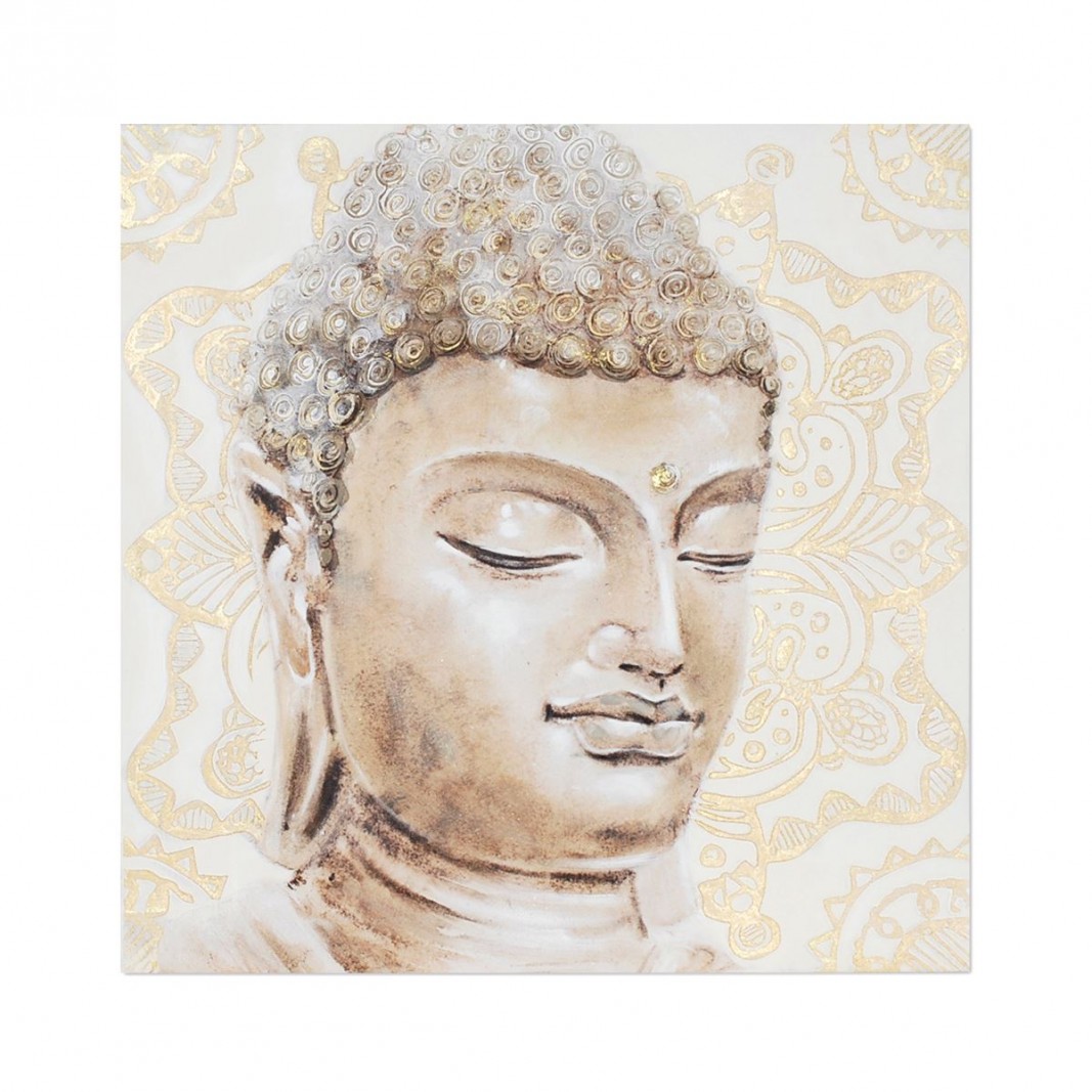 Cuadro de Buda al óleo sobre mandala - Cuadros decorativos
