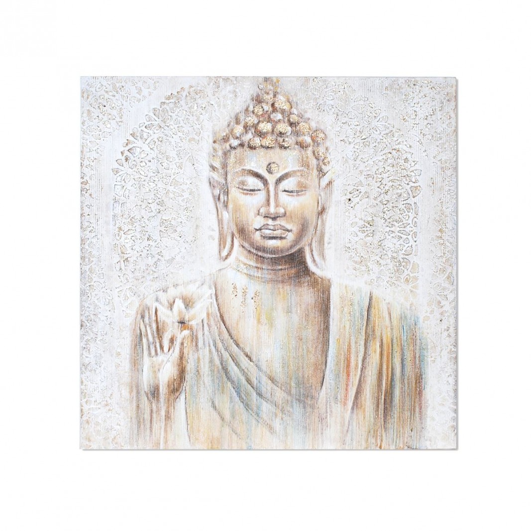 Cuadro Buda tonos suaves en relieve