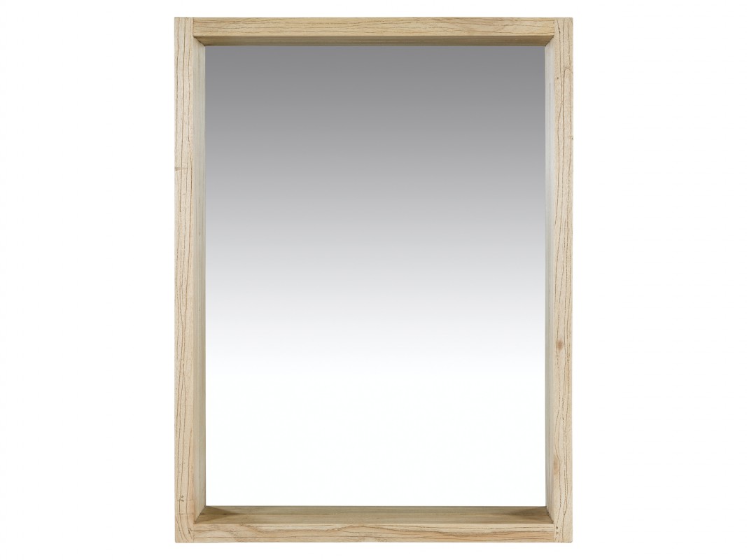Espejo de pared rectangular elaborado con madera color blanco en varias  medidas