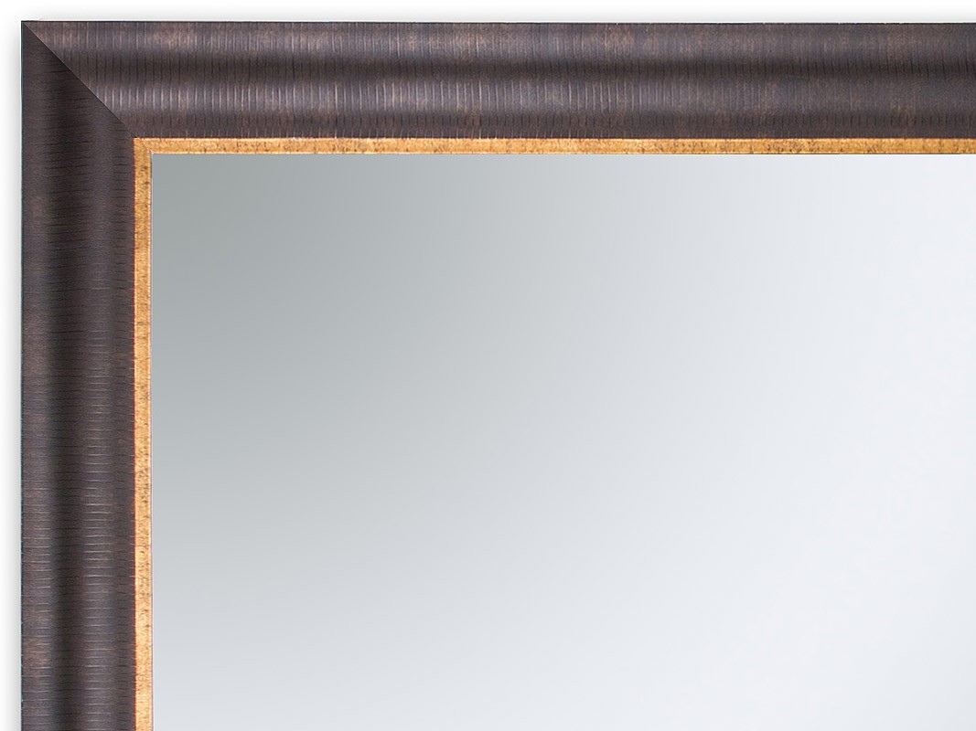 Espejo pared clásico con marco de madera marrón