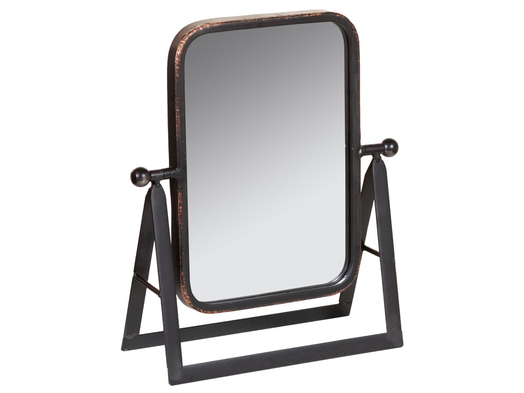 Espejo de mesa vintage para maquillaje metal oxidado