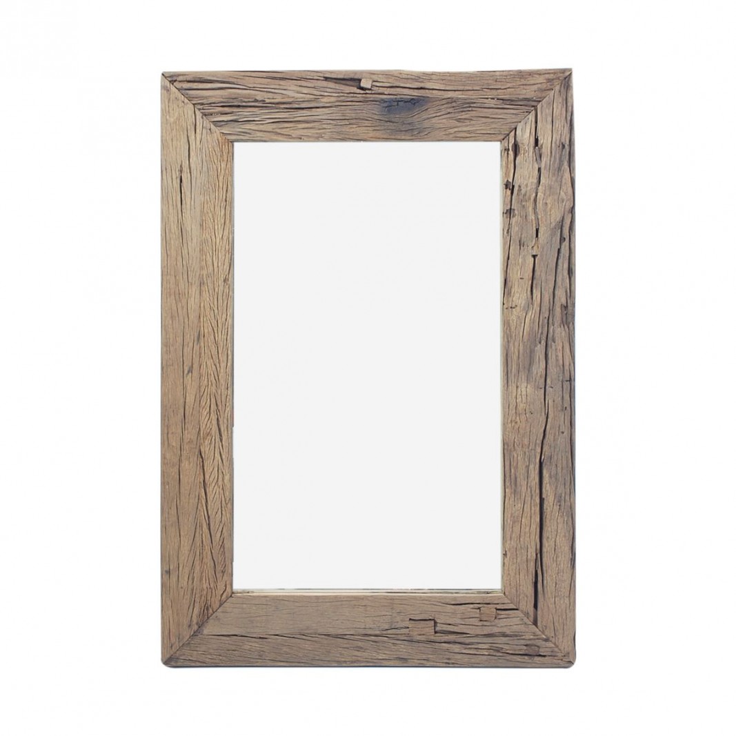 Espejo de pared marco de madera reciclada
