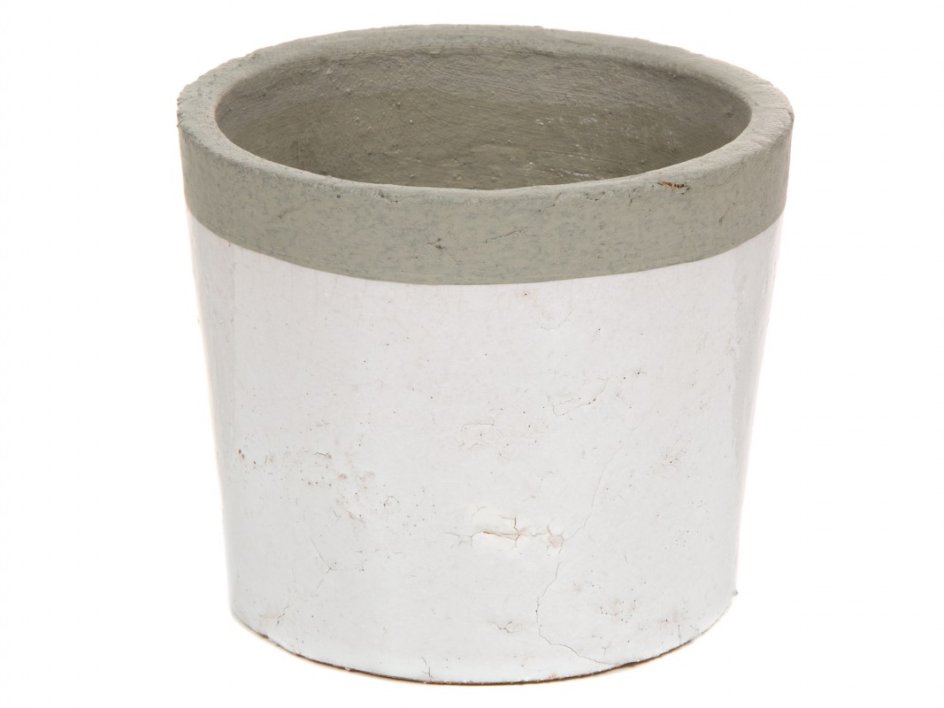 Jarrón blanco y gris A