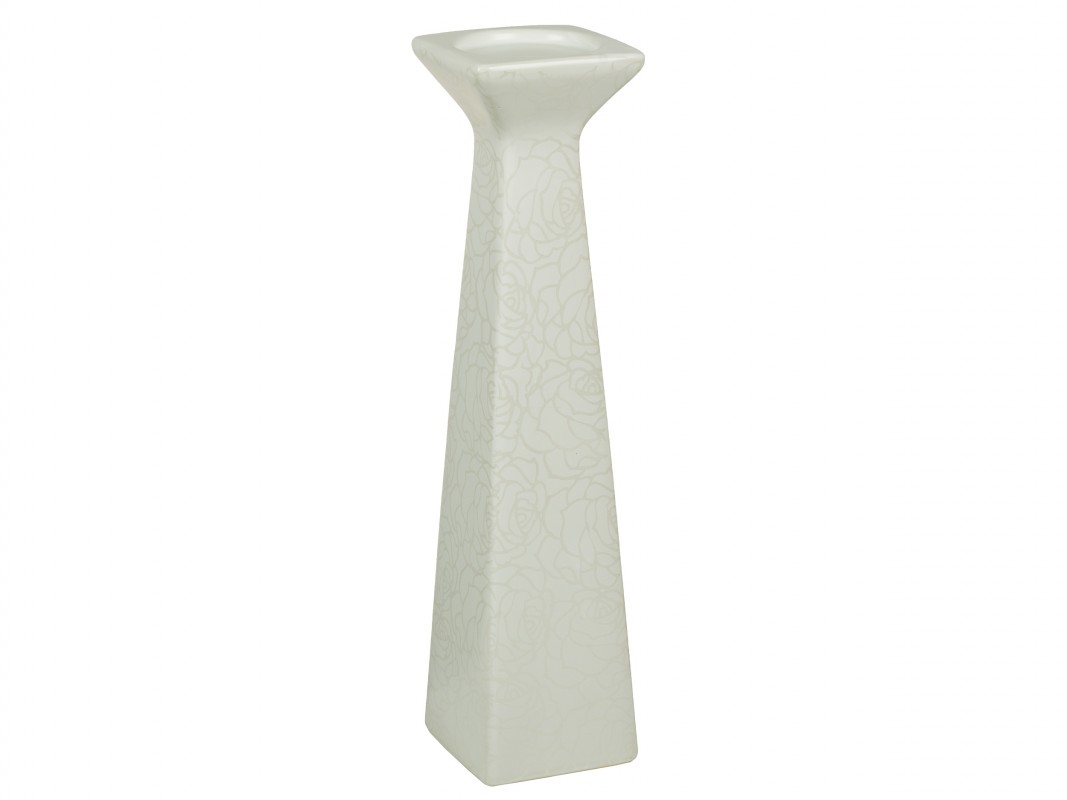 Candelabro blanco Rose 11x11x45 cm