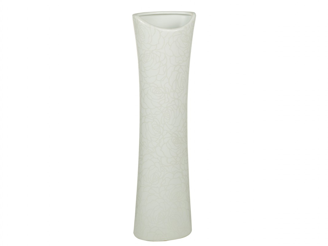 Jarrón blanco Rose 14x9x49 cm