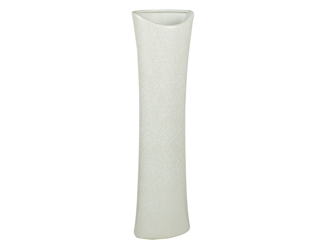 Jarrón blanco Rose 16x11x59 cm