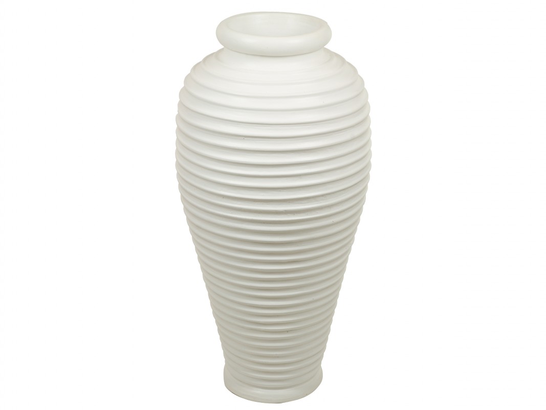 Jarrón terracota blanco 41x41x80 cm